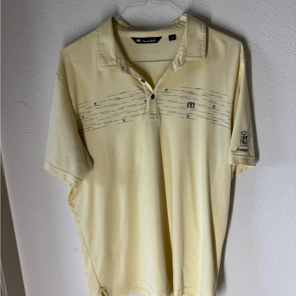 Travis Mathew Light Yellow Polo Shirt - Picture 1 of 4
